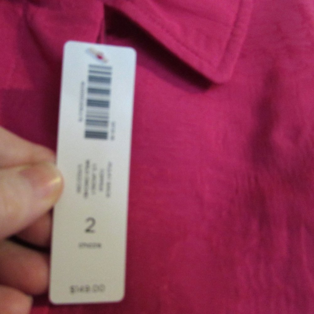 NWT  CHICO'S Lined Summer Coat In Wild Orchid Color  Size 2 (10 - 12) - Picture 3 of 6